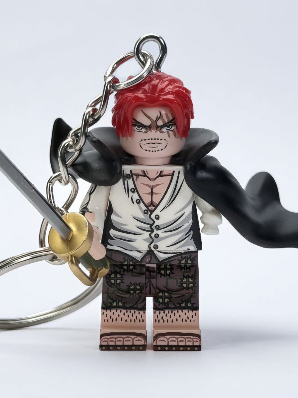 One Piece Shanks Custom Minifigure Keychain